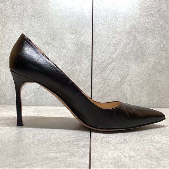 Manolo Blahnik BB 90 mm Dark Brown Leather Pumps 39.5 - Picture 9 of 16